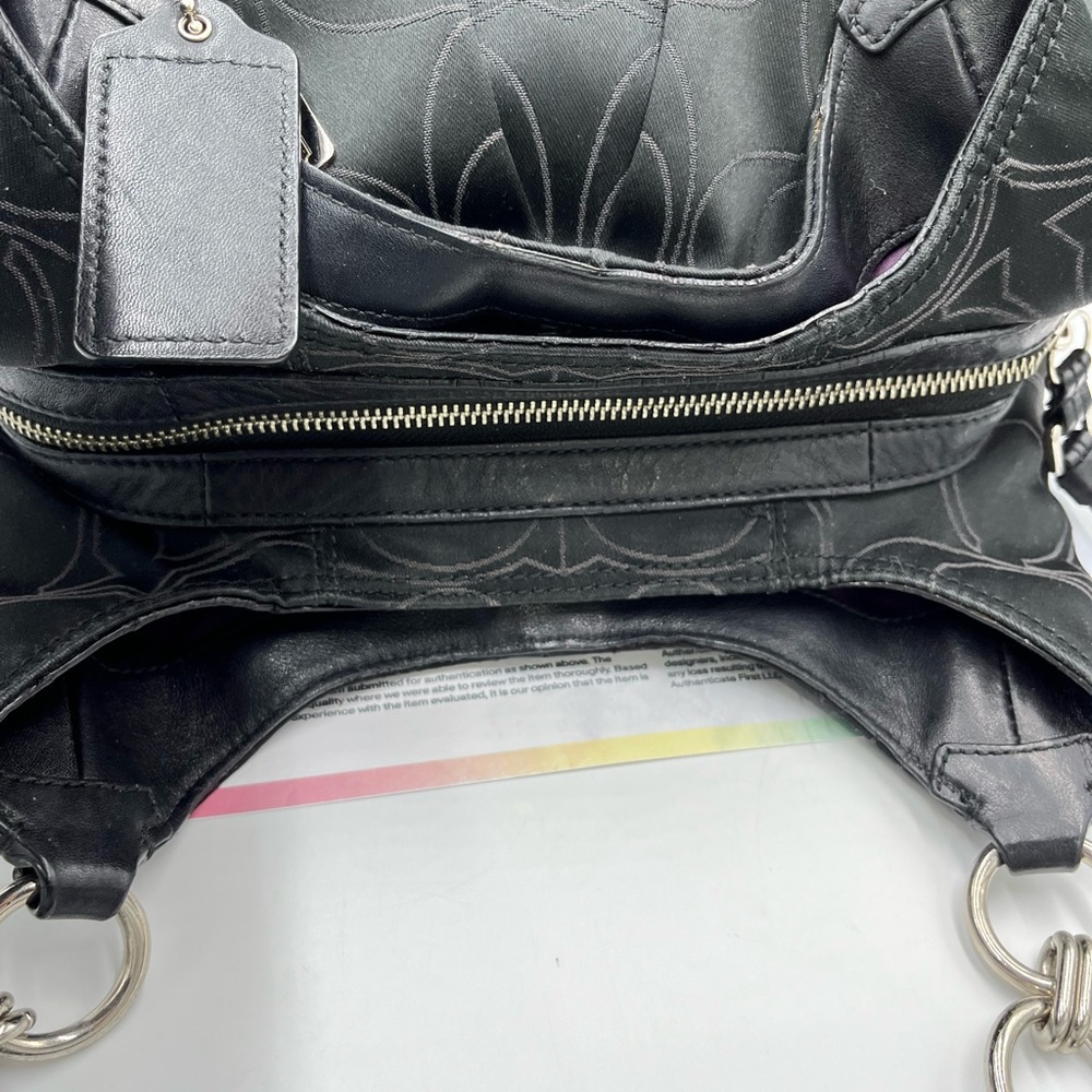 Coach Large Black Signature Maggie Mia Shoulder Bag Handbag Hobo Bag #16153 - Picture 12 of 16